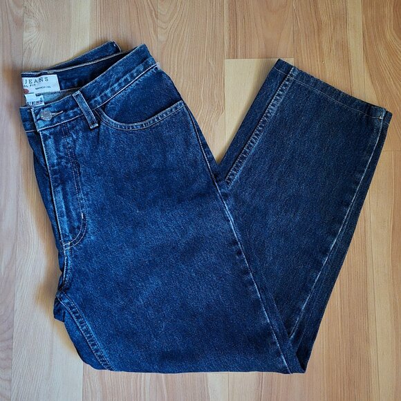 Guess Women's 050 Classic Fit Narrow Leg Jeans - Dark Blue - Picture 1 of 13